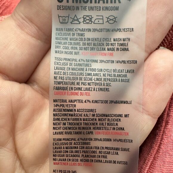 GYMSHARK Women's Size S Coral High-Rise Joggers Pants Ruched Bottoms with Ties - Picture 6 of 6